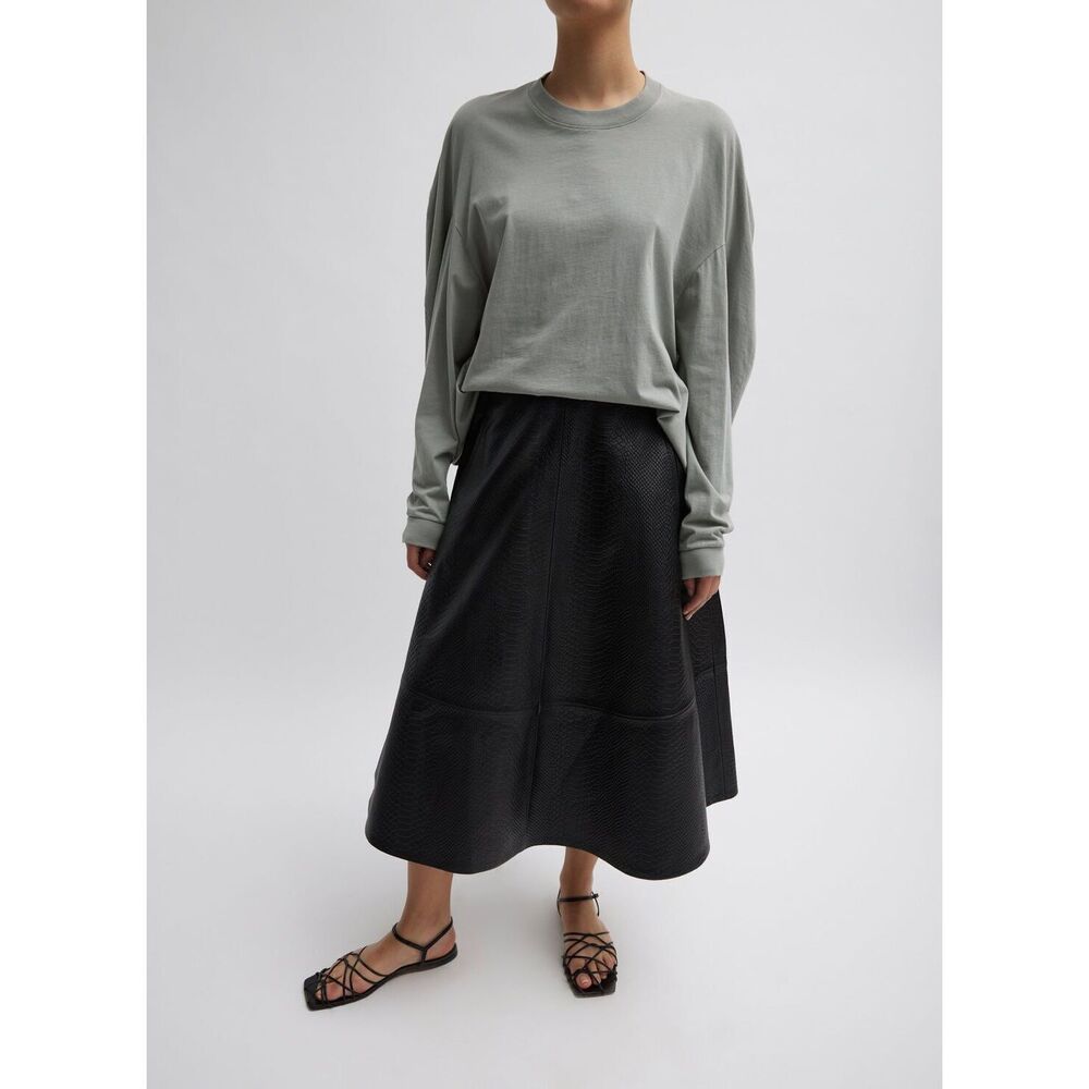 Embossed Python Circle Skirt - image 1